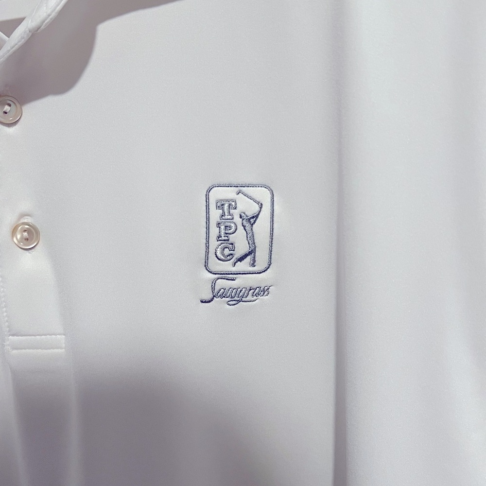 Men’s Peter Millar size large white polo from TPC Sawgrass